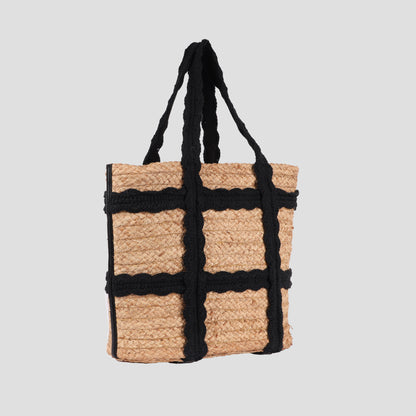 Raffia Straw Medium Tote - House of Rabari